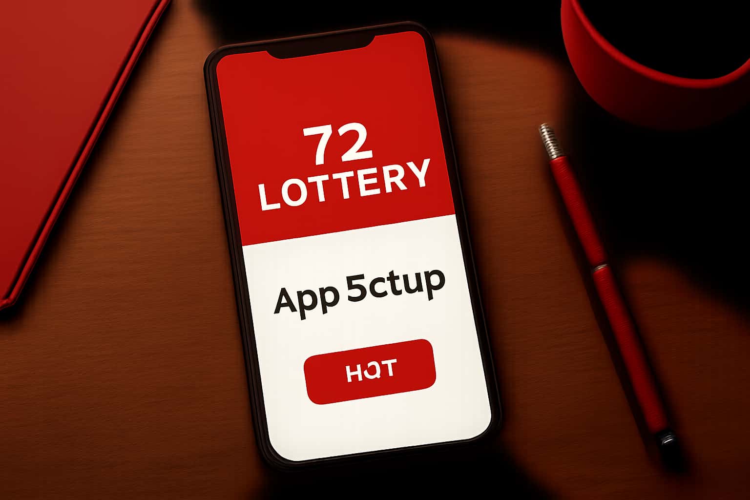 A neutral informational scene showcasing the setup of the 72 Lottery app, emphasizing usability.