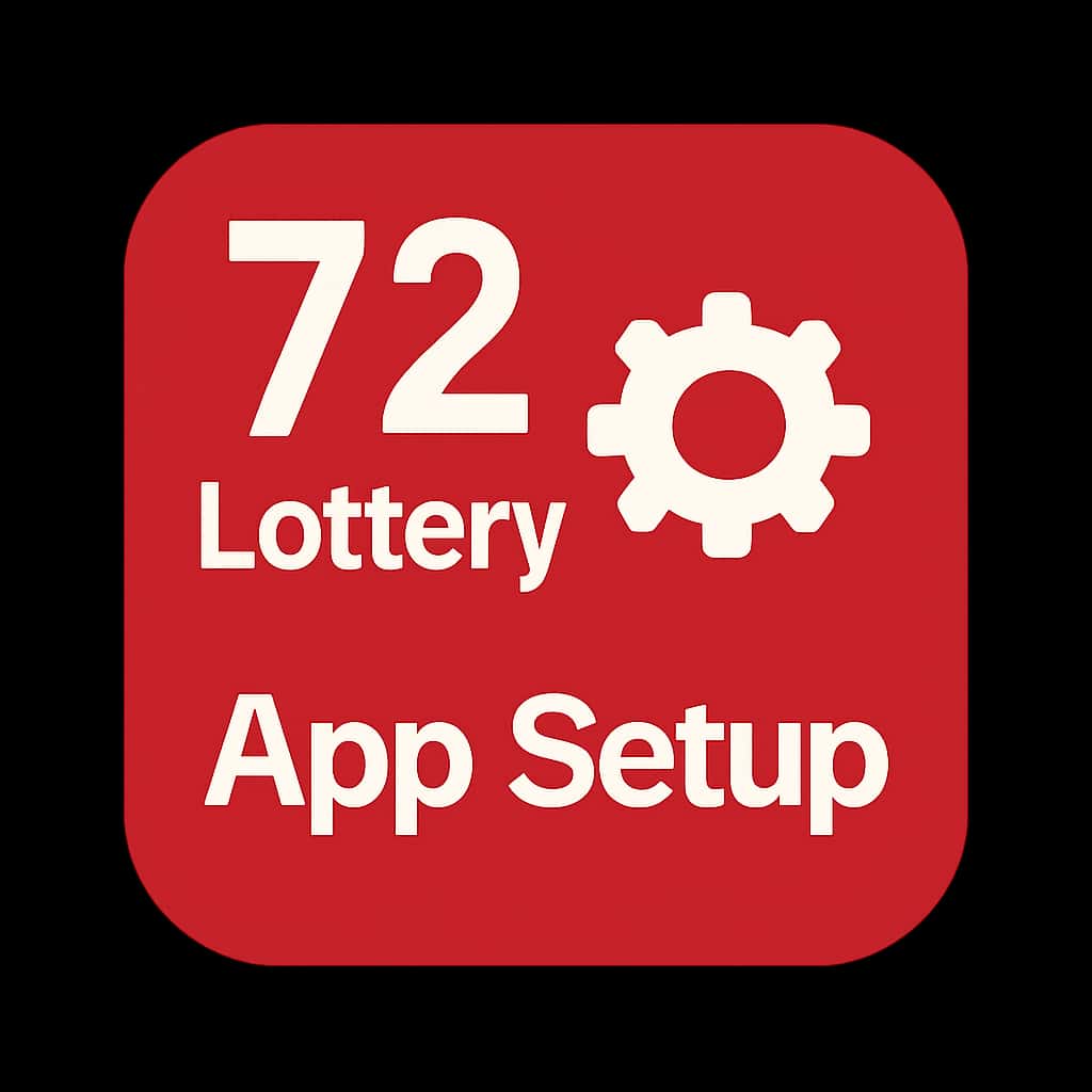 An icon representing the 72 Lottery App Setup as a guide resource.