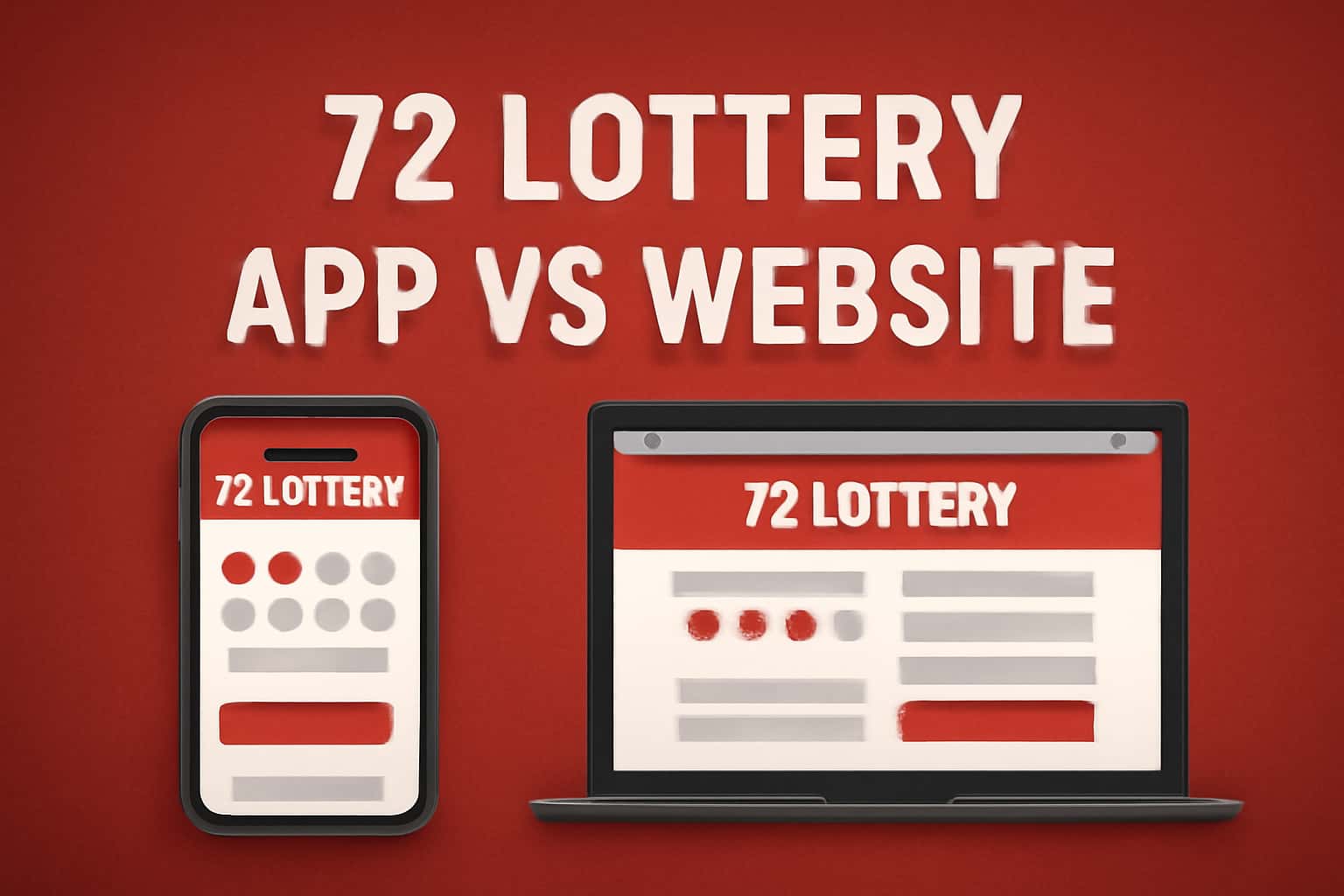 An informative graphic comparing the 72 Lottery App and Website.