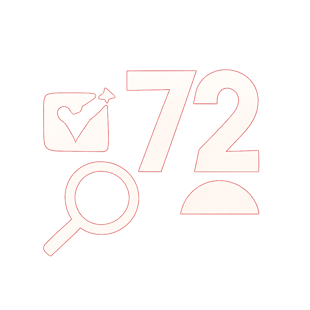 A professional badge representing the 72 Lottery Login Guide.