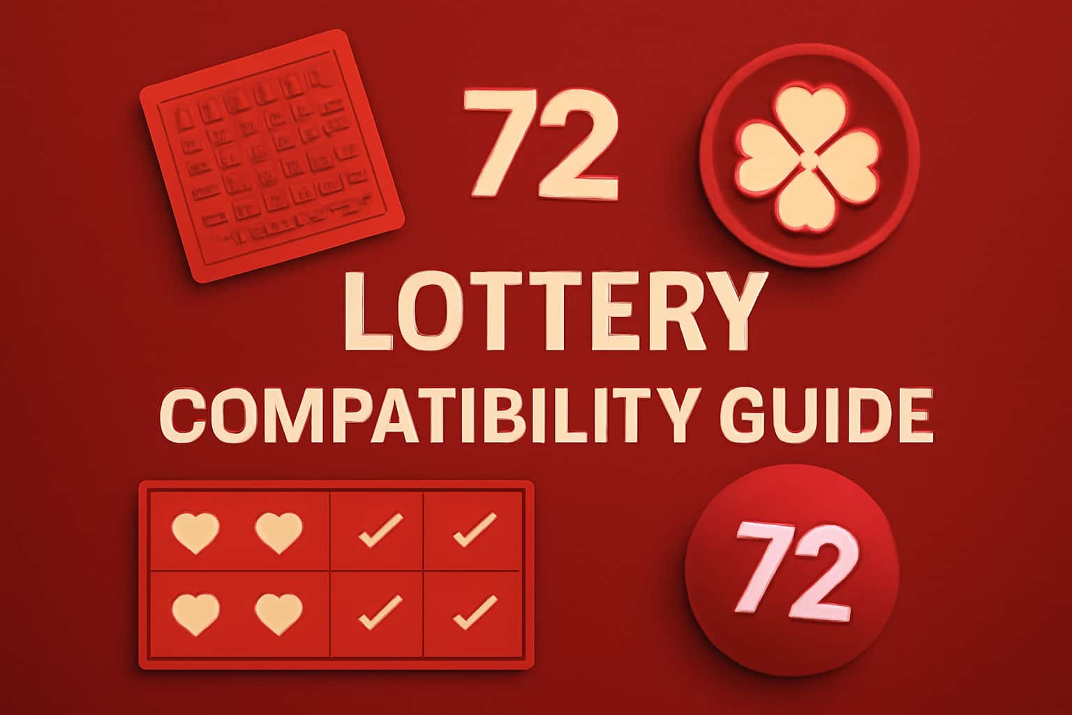 An informative scene depicting the 72 Lottery Compatibility Guide with a futuristic design.