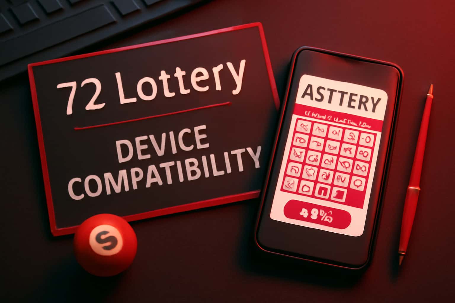 Informational scene depicting 72 Lottery device compatibility.