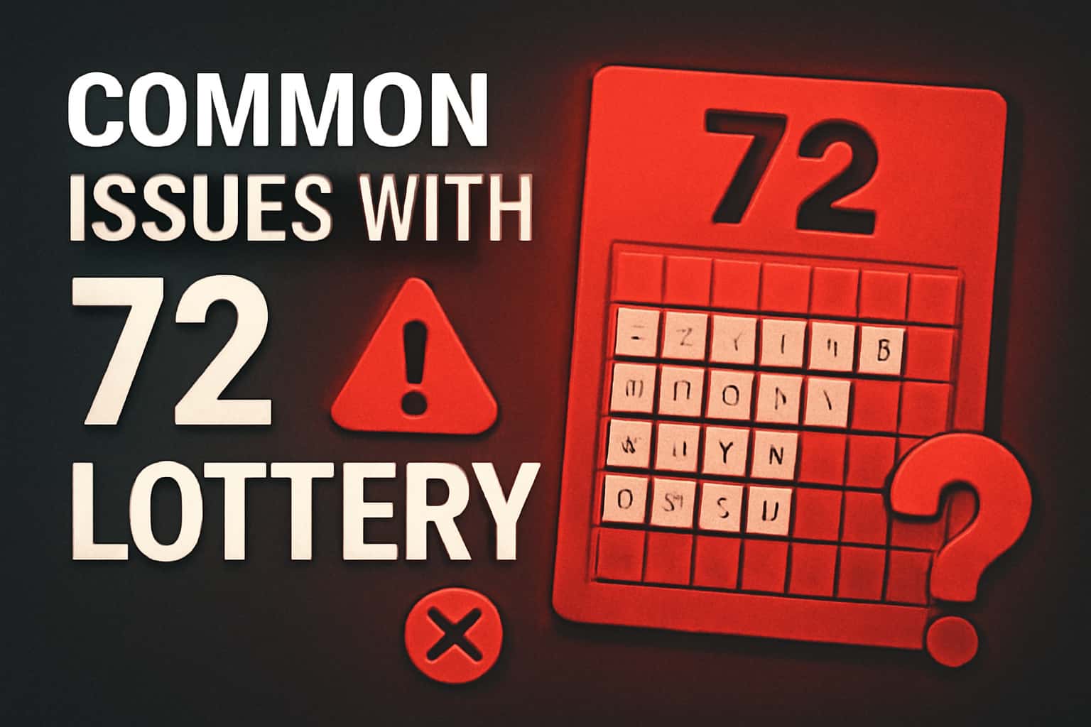 Informative scene illustrating common issues with the 72 Lottery platform.
