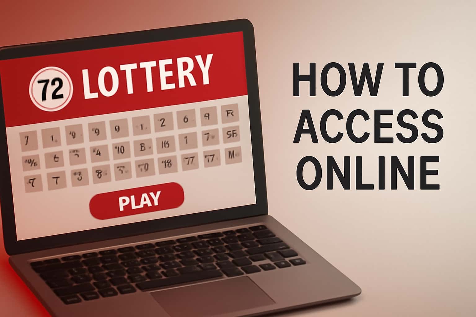 A visual representation of accessing the 72 Lottery online platform with high-tech elements.