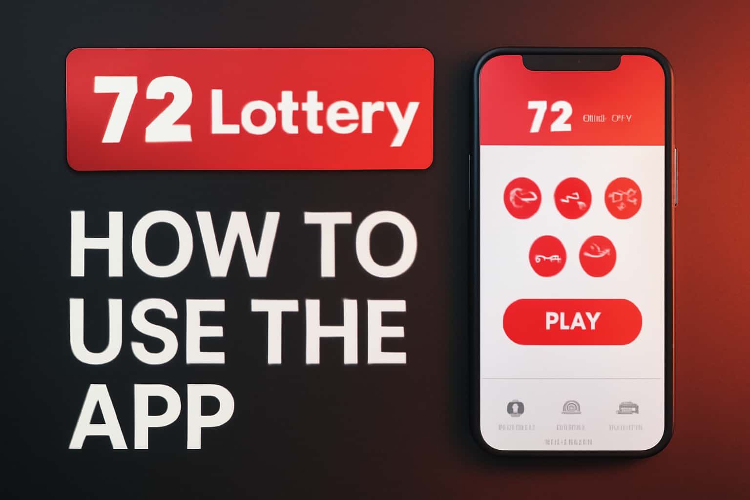 An informative visual guide on using the 72 Lottery App.