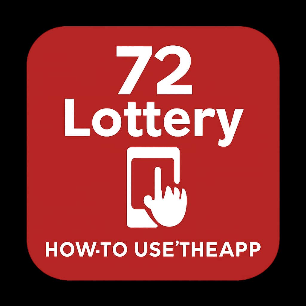 A badge representing guidance for the 72 Lottery App.