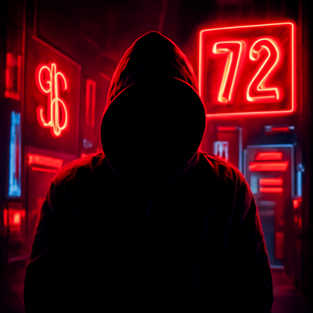 An educational illustration of steps to access 72 Lottery online.