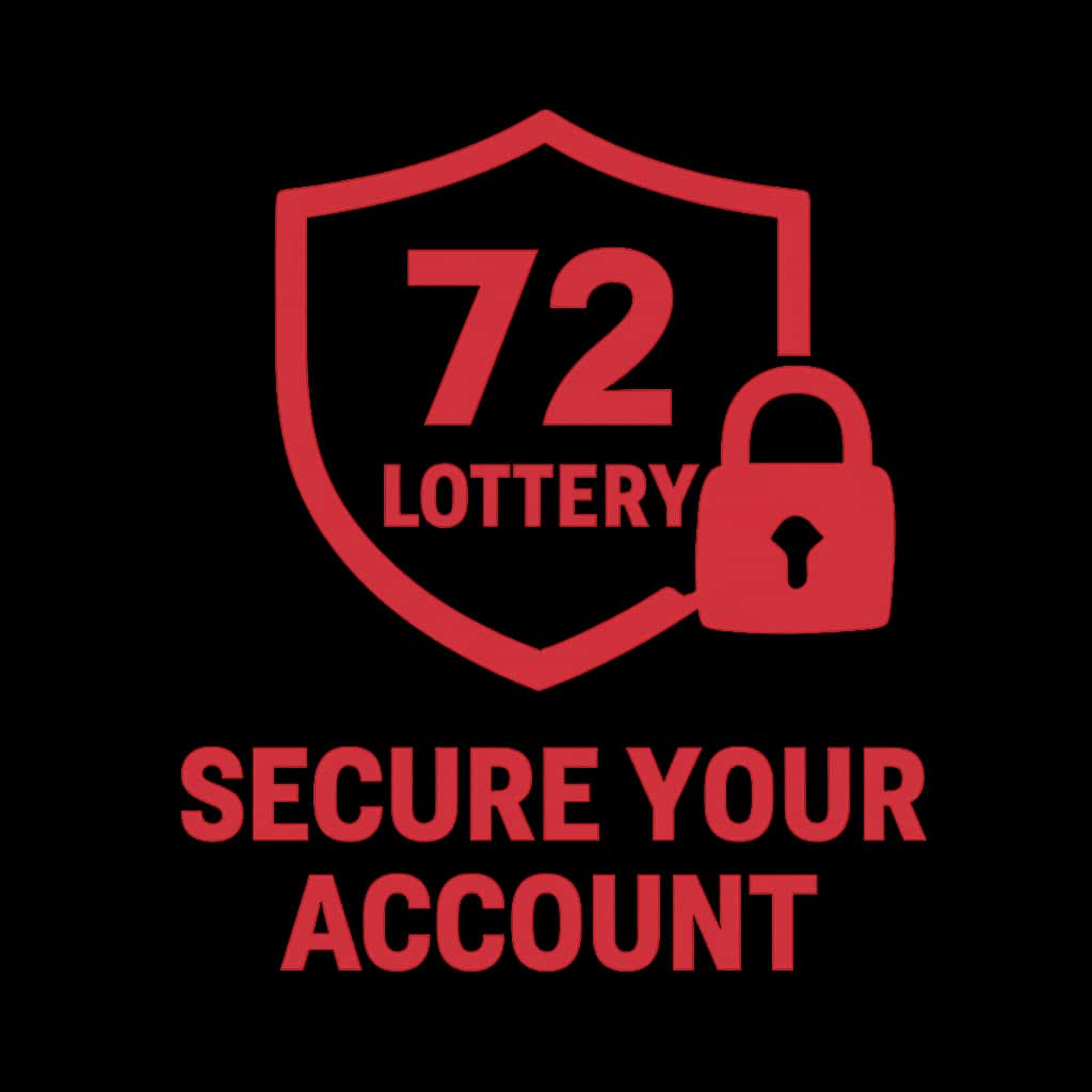 An icon symbolizing account security with '72 Lottery' text.
