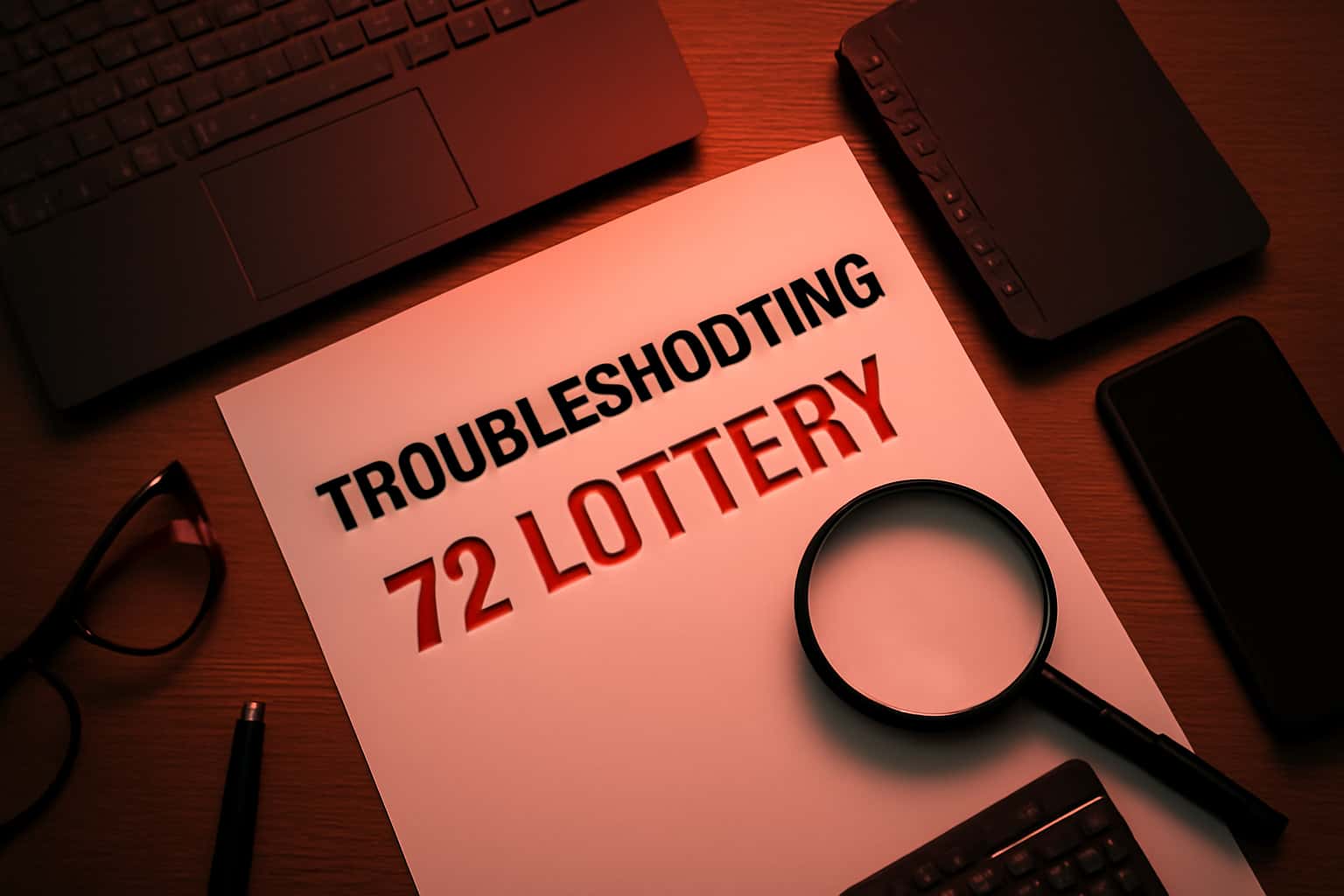 Visual representation of troubleshooting issues related to the 72 Lottery platform.