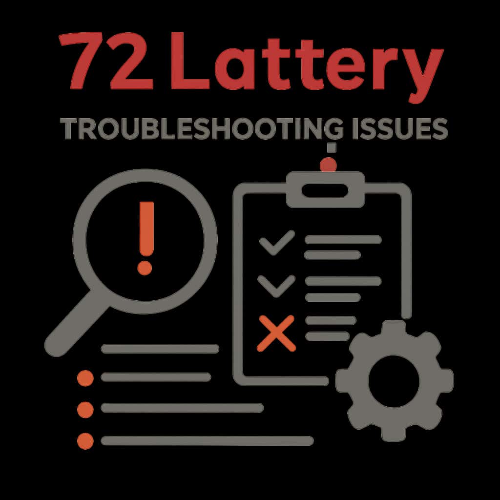 Illustration depicting common issues and solutions for 72 Lottery.